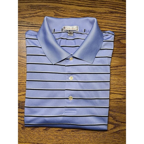 Peter Millar Summer Comfort Polo Shirt Large XL Golf Mens Plaid Stripes LOT2 - Picture 15 of 15
